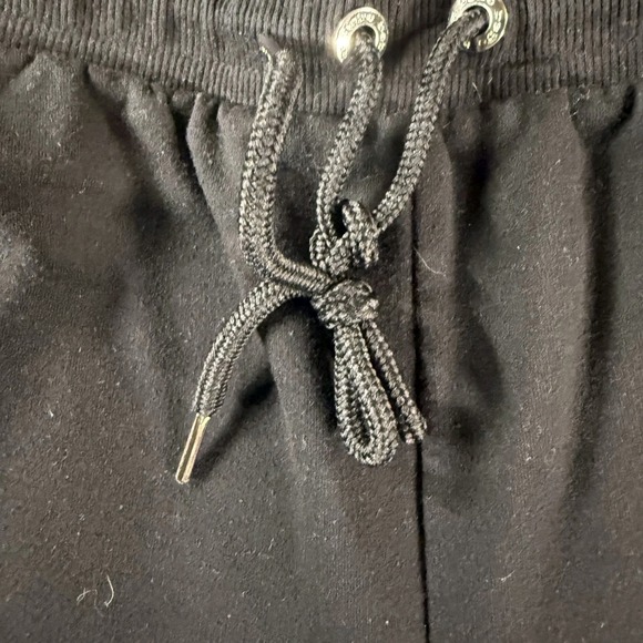 bebe Sport Black Joggers XL Logo Tape Pants Drawstring Waist Athleisure Gym - Picture 3 of 9